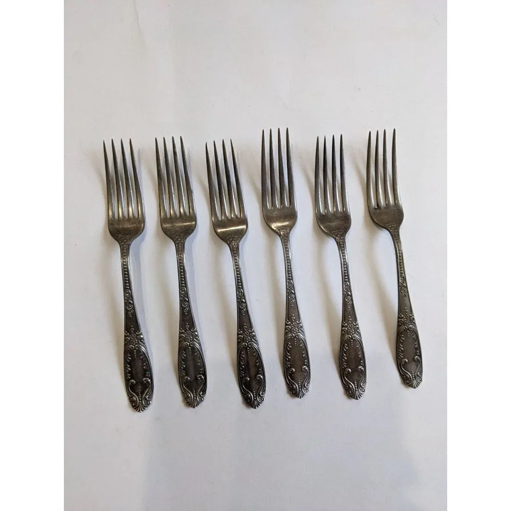 Crown Silver Plate Company set of 6 dinner forks‎ 7.5 in